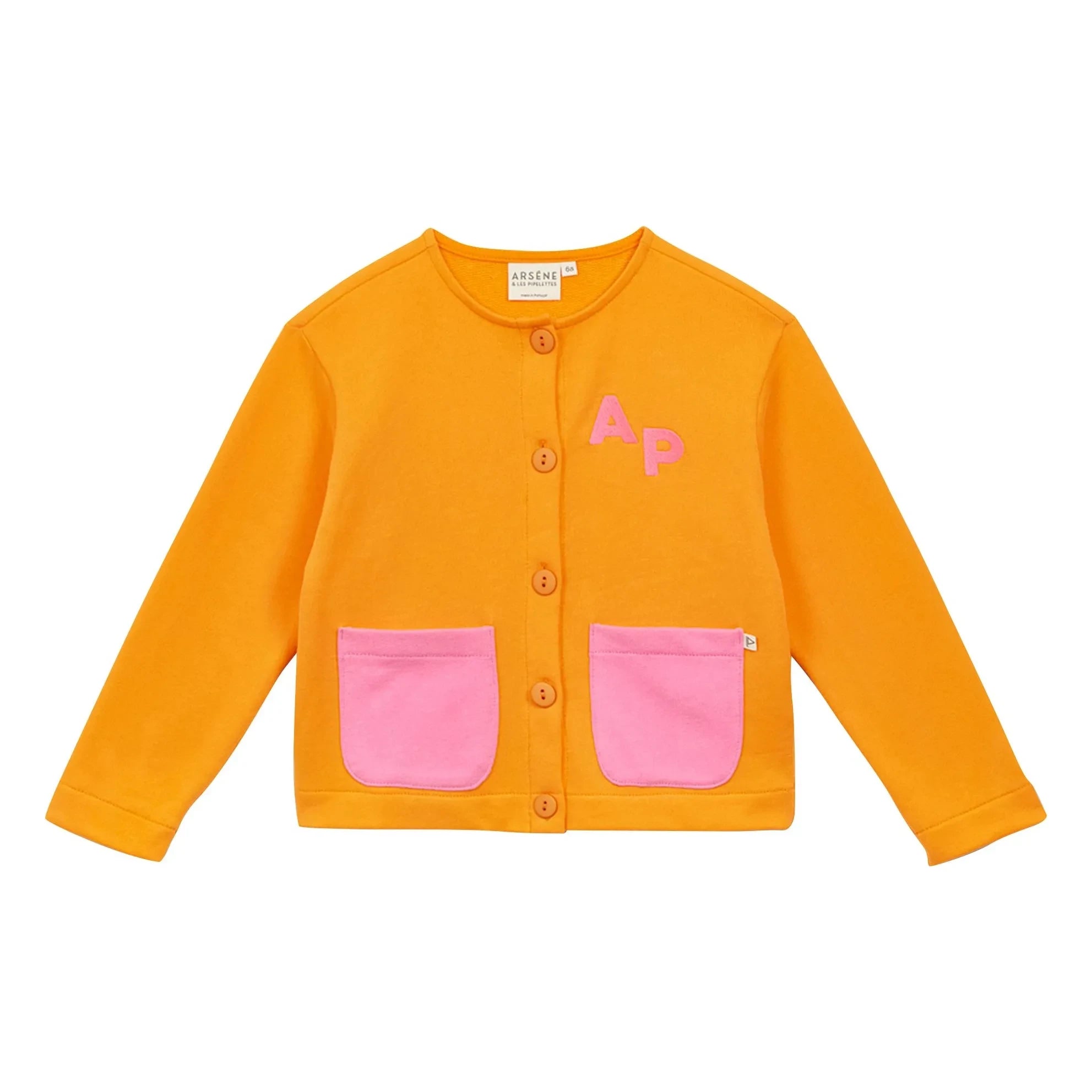 Arsène et Les Pipelettes - Contrast Pocket Organic Cotton Vest | Orange