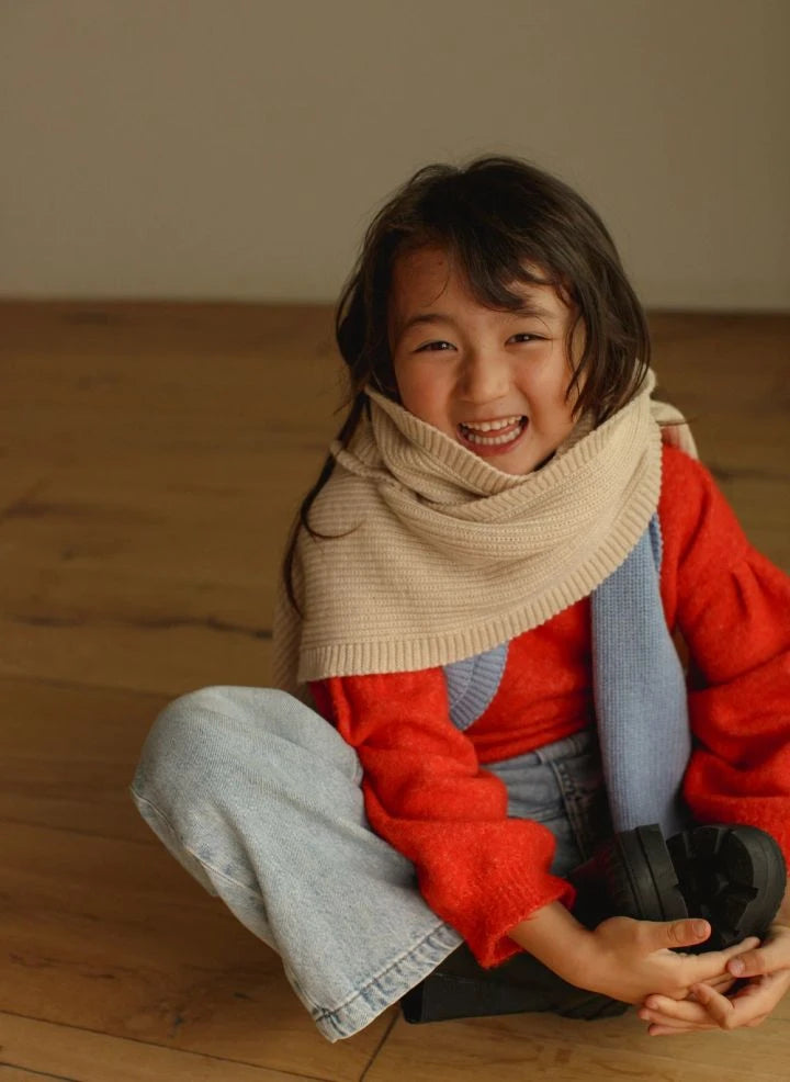 Hvid - Gustave Merino Yün Atkı | Krem