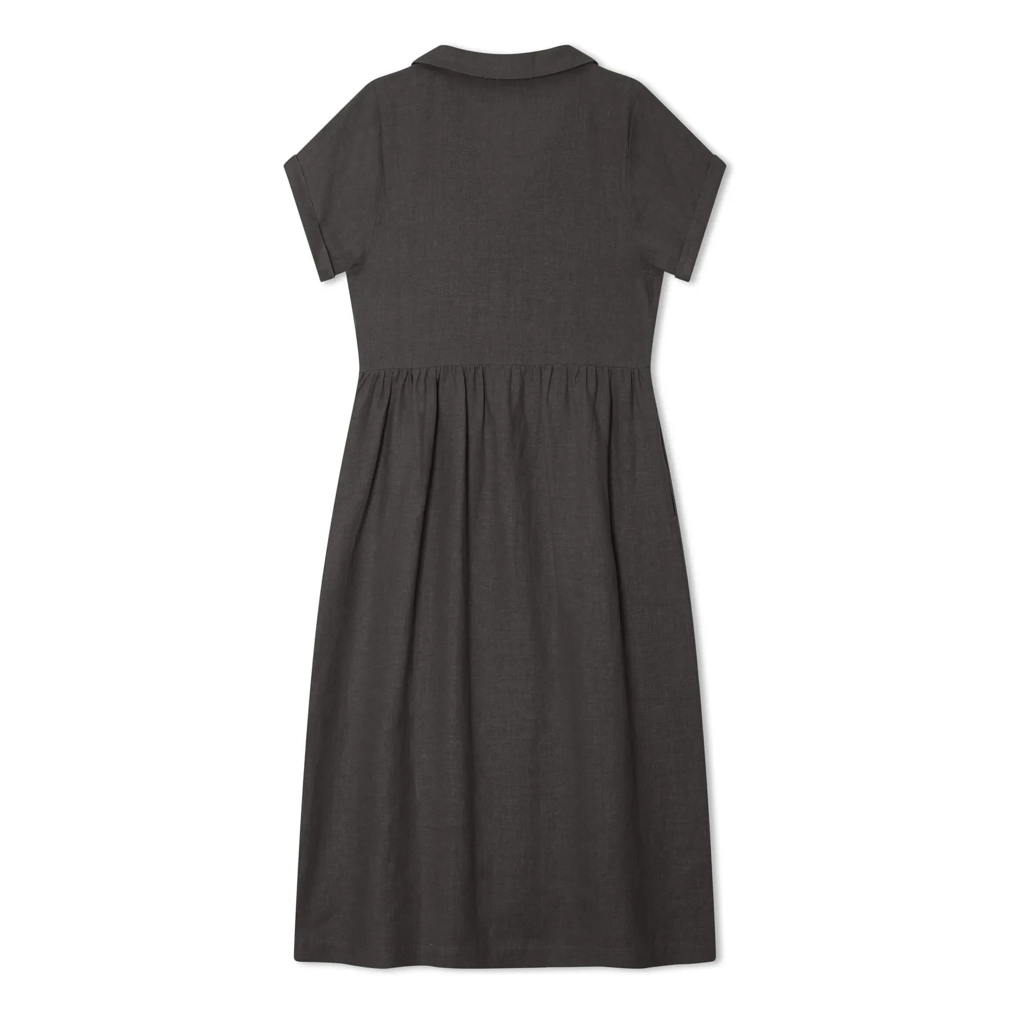 Matona - Linen Long Shirt Dress | Black