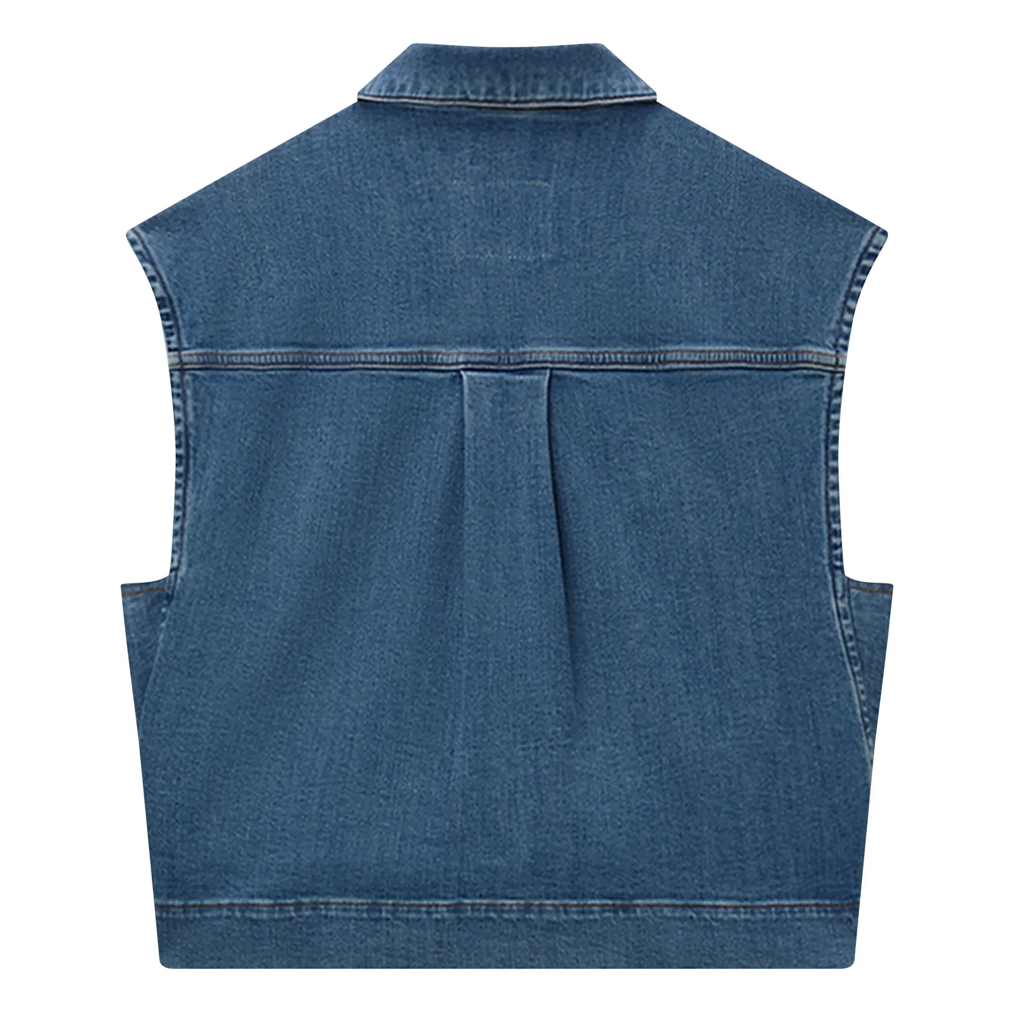 Pomandère - Sleeveless Denim Jacket | Blue