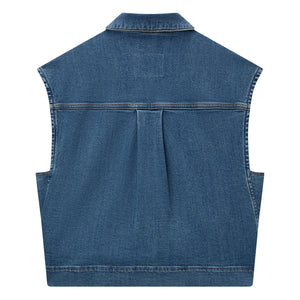 Pomandère - Sleeveless Denim Jacket | Blue
