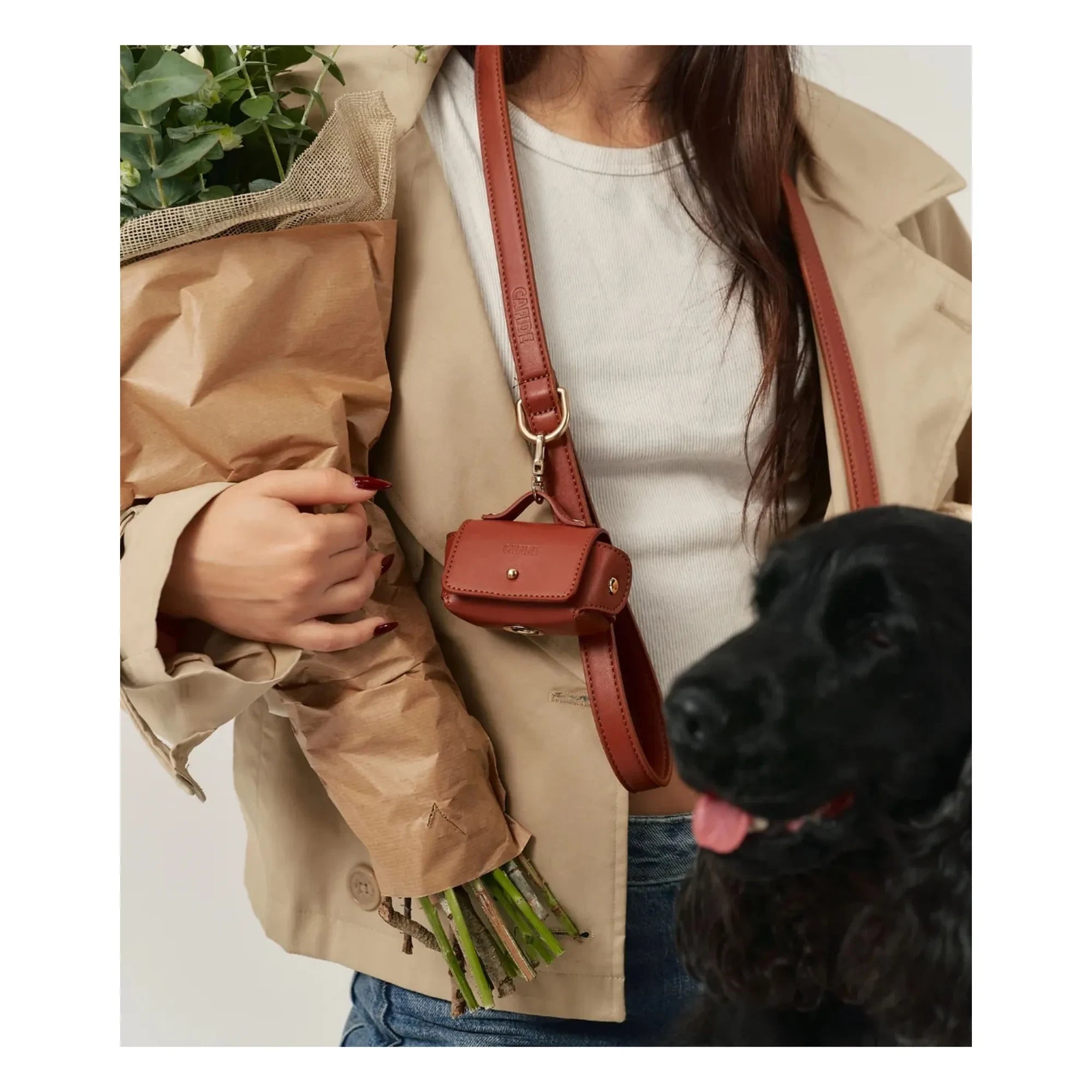 Cafide - Vegan Leather Dog Collar | Brown