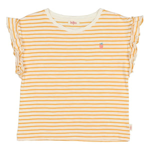 Búho - Striped Strawberry Organic Cotton T-Shirt | Yellow