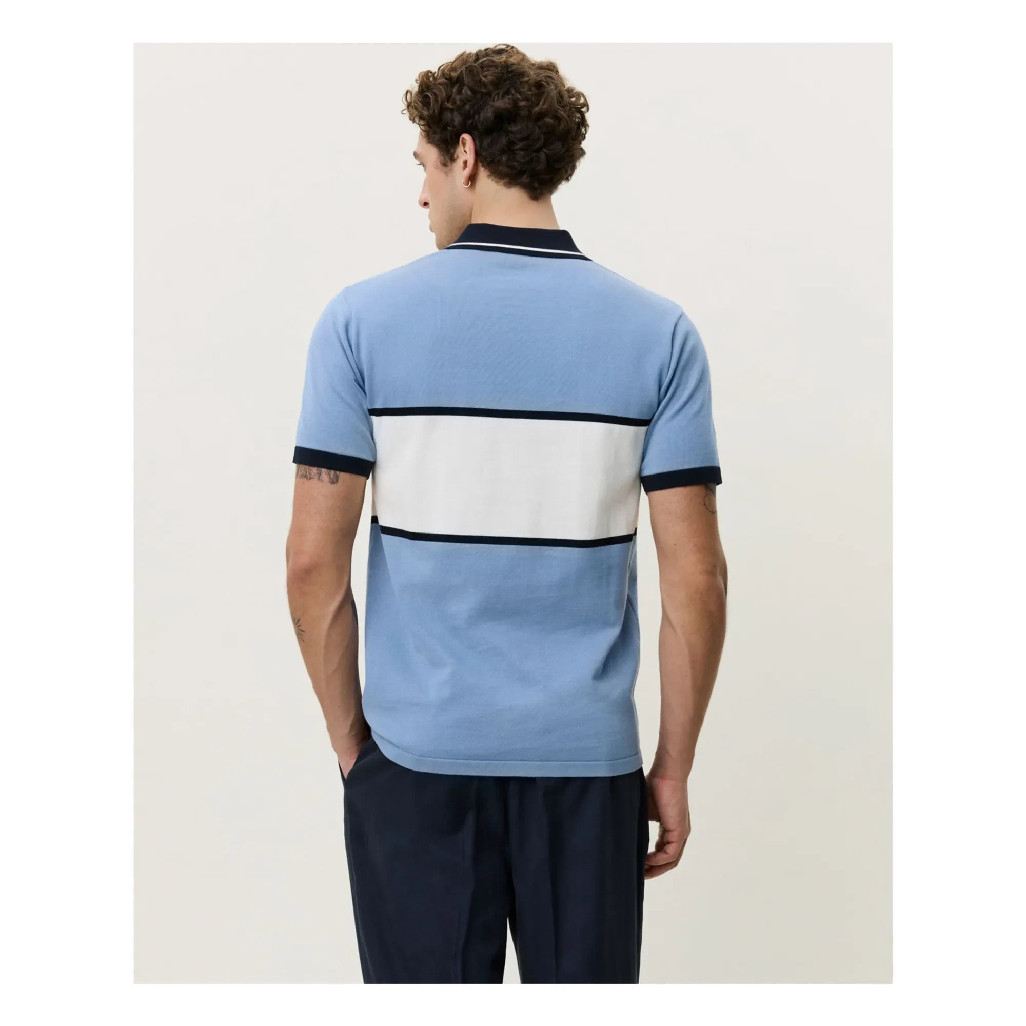 Les Deux - Zip-up Polo | Light blue