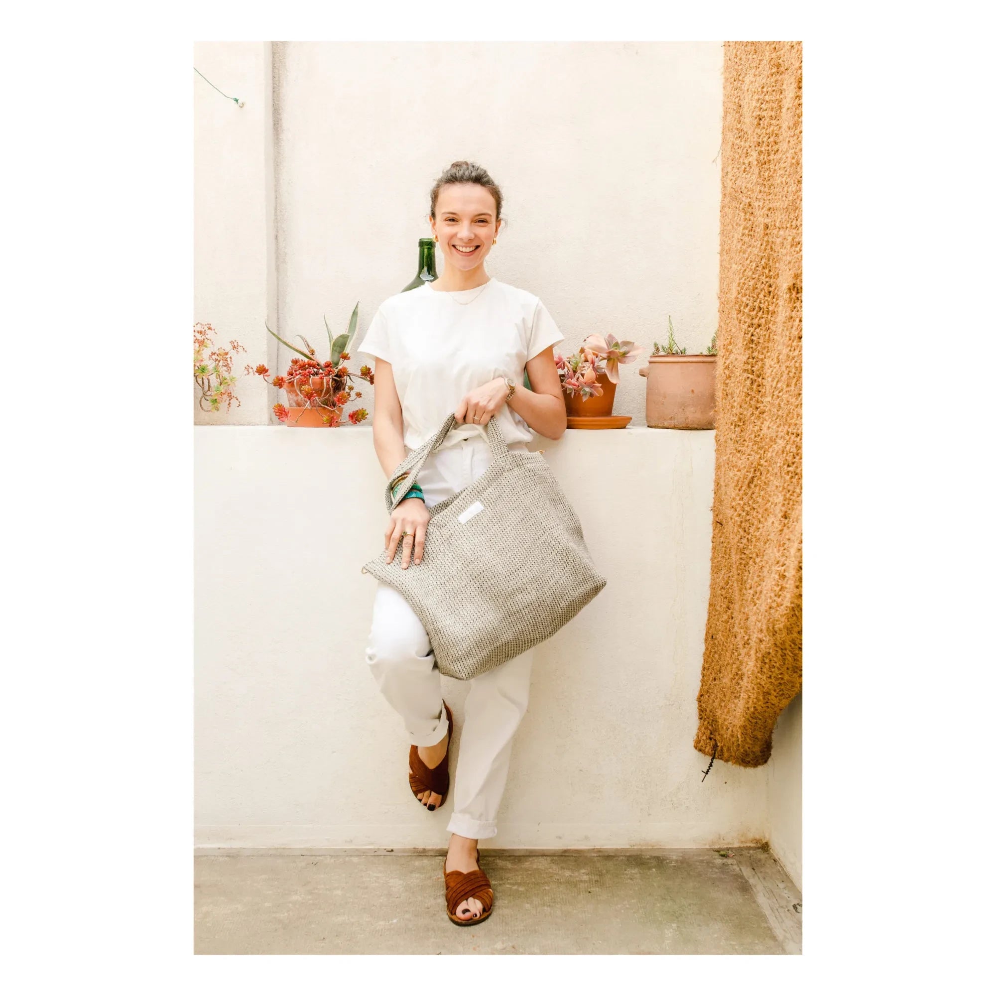 Adorna - Linen Tote Bag | Dark Gray