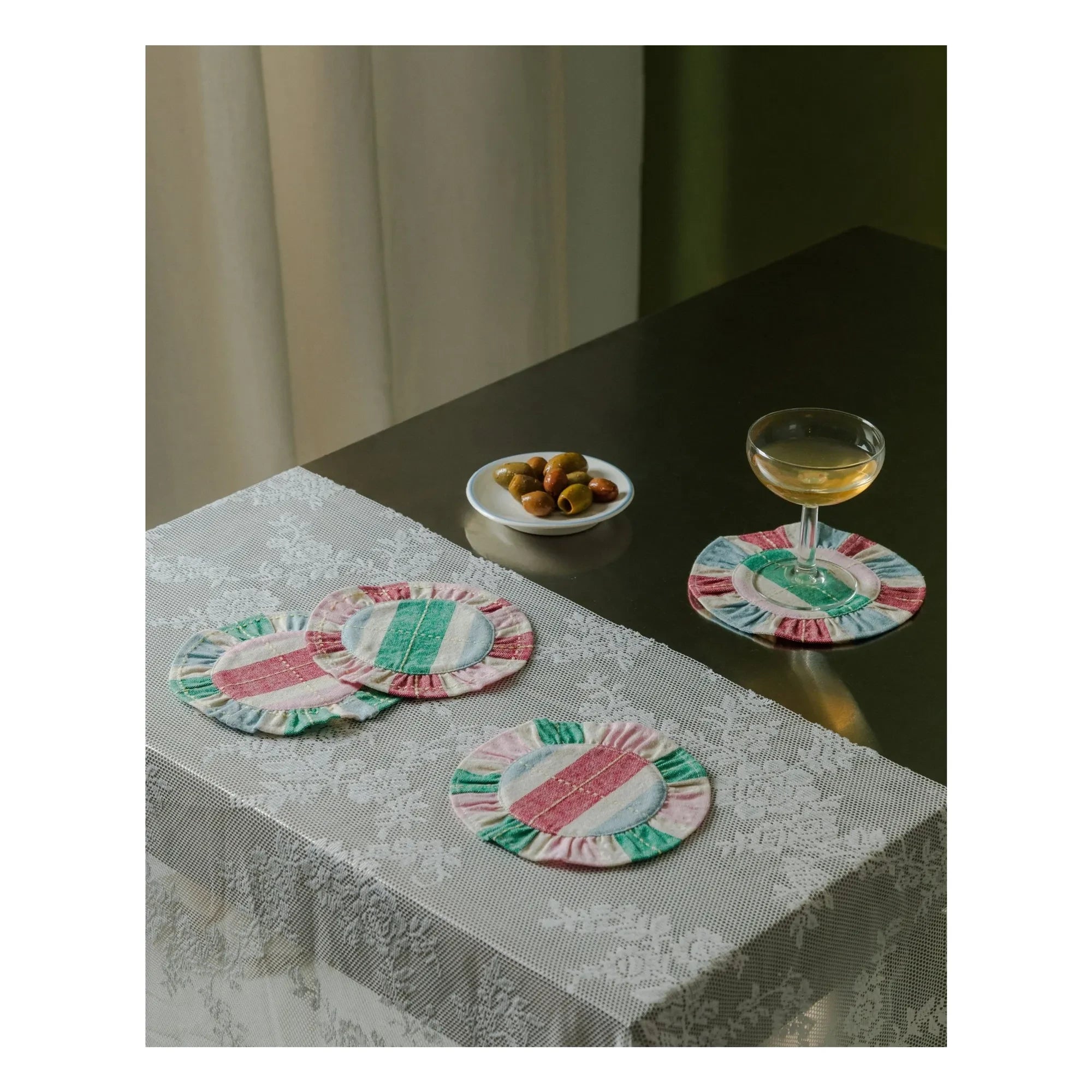 Tarta Gelatina - Organic cotton coaster set - 4 pieces