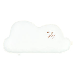 Nobodinoz - Cloud Pillow with Bird Embroidery - French Linen | Ecru