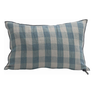 Maison de Vacances - Vichy Cottage Washed Linen Pillow | Cloud