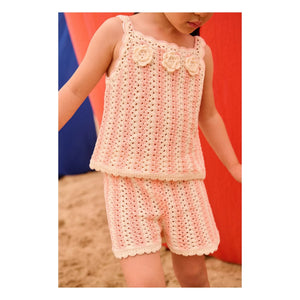 Louise Misha - Mekylane Striped Mesh Fringed Shorts | Pink