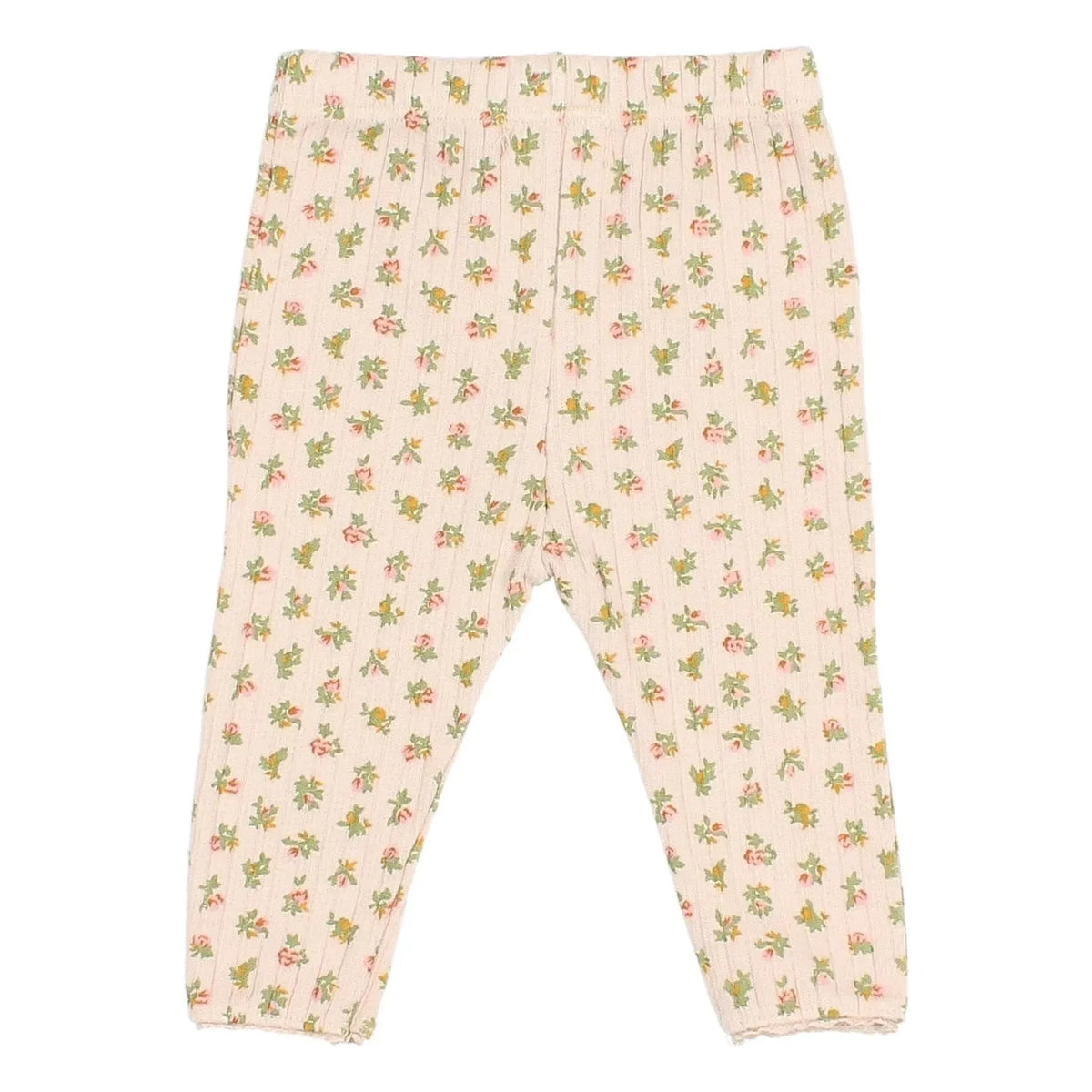 Búho - Floral Cottage Nervürlü Tayt | Açık Pembe