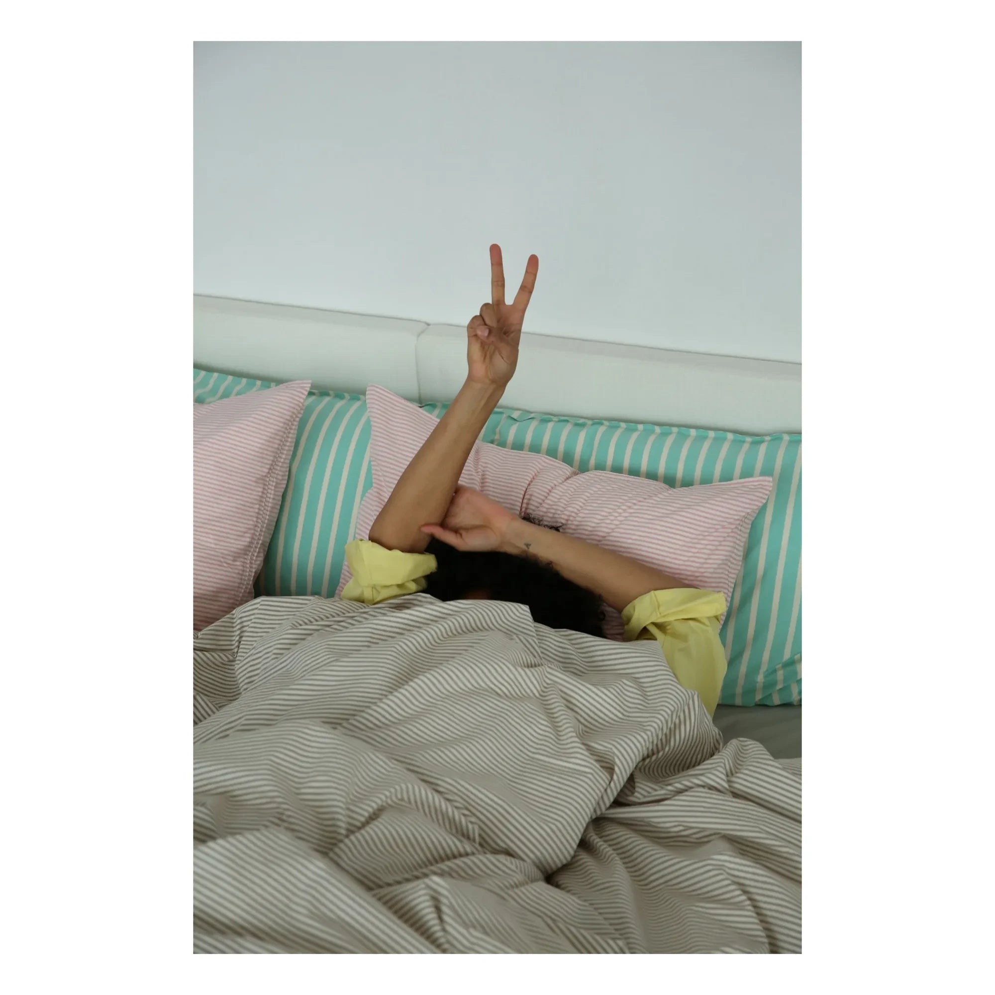 Suite 702 - Striped Cotton Pillowcase | Pink