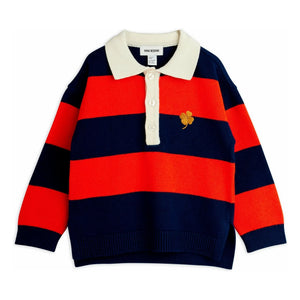 Mini Rodini - Clover Organic Cotton Polo T-Shirt | Red