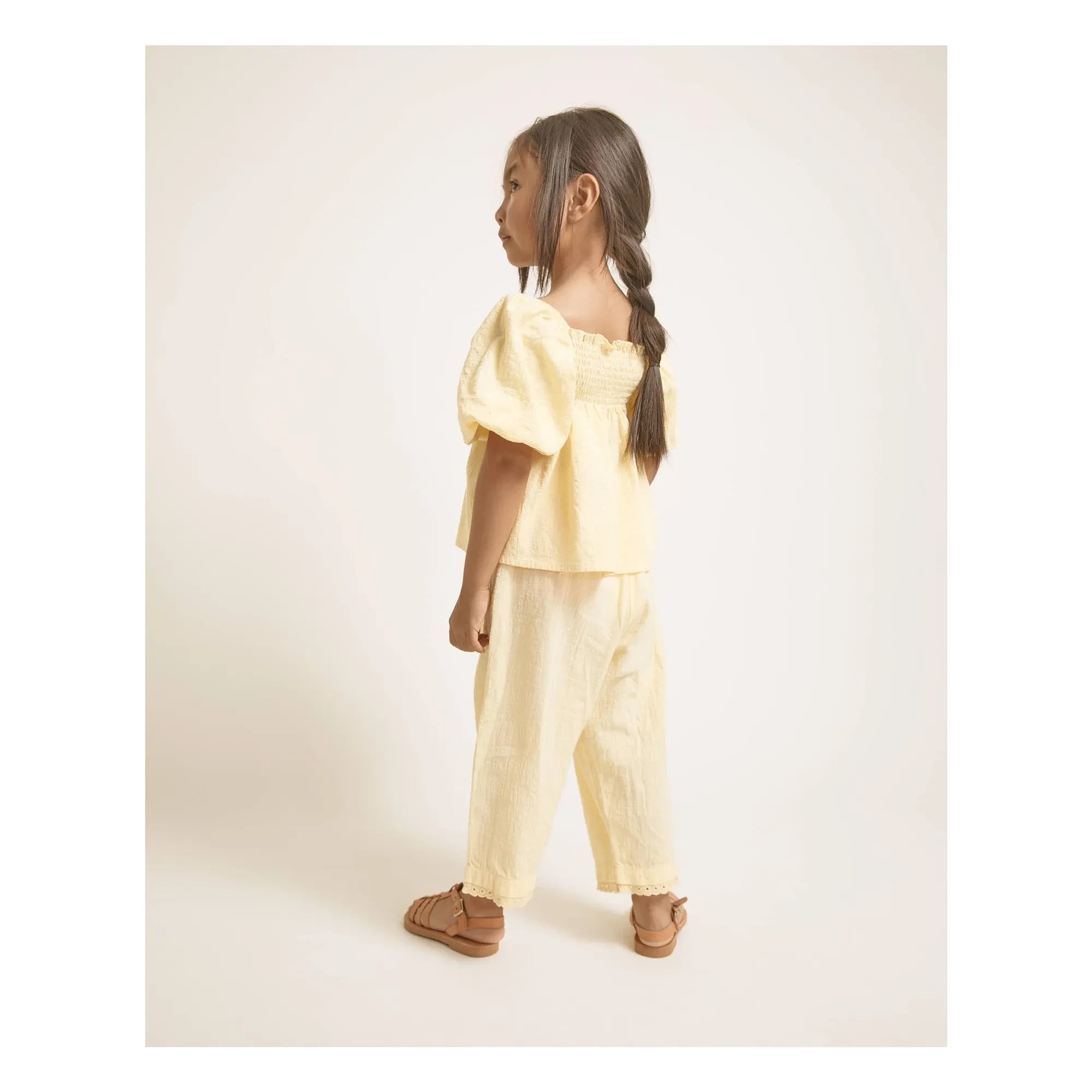 Búho - Organic Cotton Balloon Sleeve Blouse | Yellow