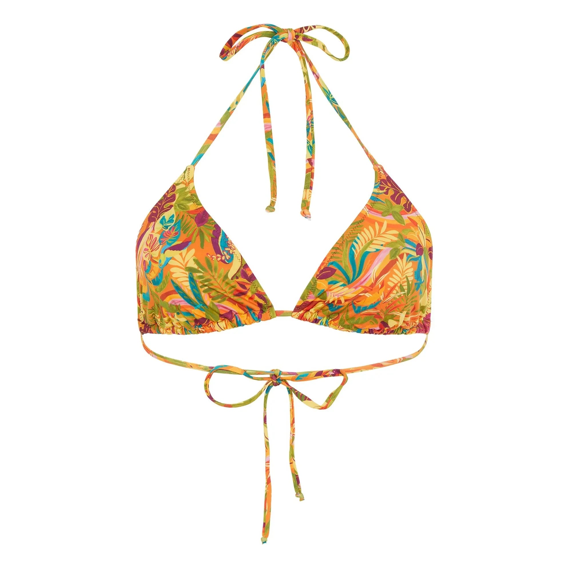 Momoni - Navy Patterned Swimsuit Top | Orange
