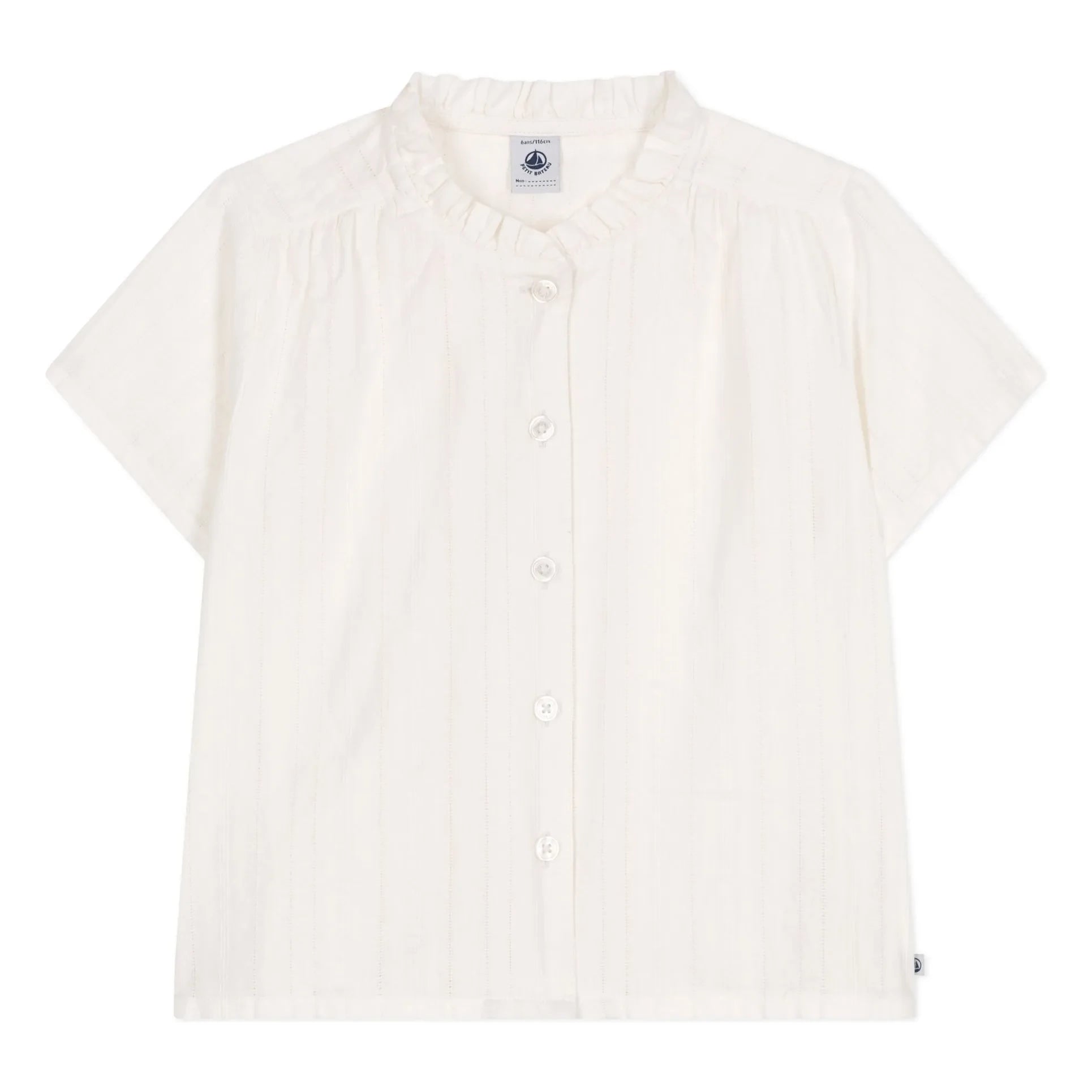 Petit Bateau - Bichou Blouse Organic Cotton Poplin | White