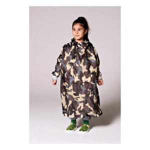 Rainkiss - Forest Camouflage Raincoat Poncho - Kids Collection | Brown