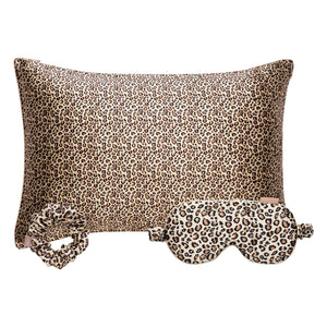 Emily's Pillow - Leopard Print Mulberry Silk Sleeping Set