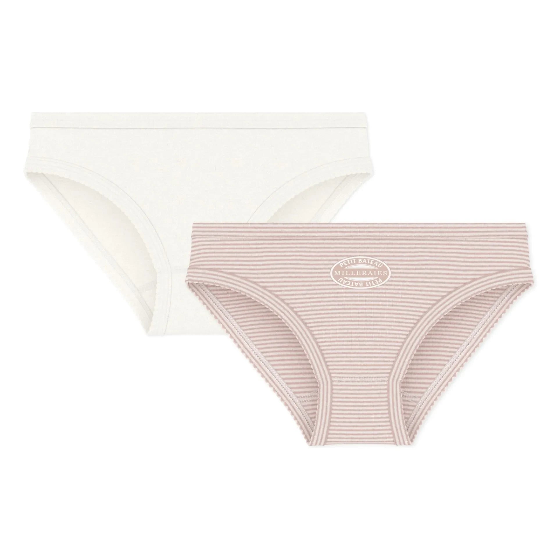 Petit Bateau - 2-Pack Striped Organic Cotton Underwear Set | Dust Pink