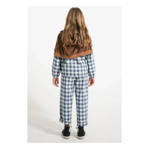 Piupiuchick - Organic Cotton Checkered Pants | Blue