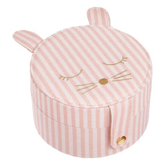 Rockahula Kids - Round Striped Bunny Jewelry Box | Pale Pink