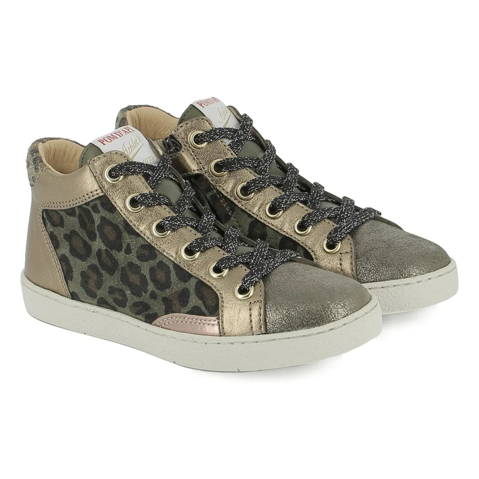 Pom d'Api - Top Touch Dantel Leopar Sneaker | Altın