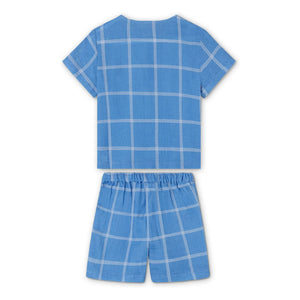 Fliink - Cha Cha Gingham Shorts and T-Shirt Set | Blue