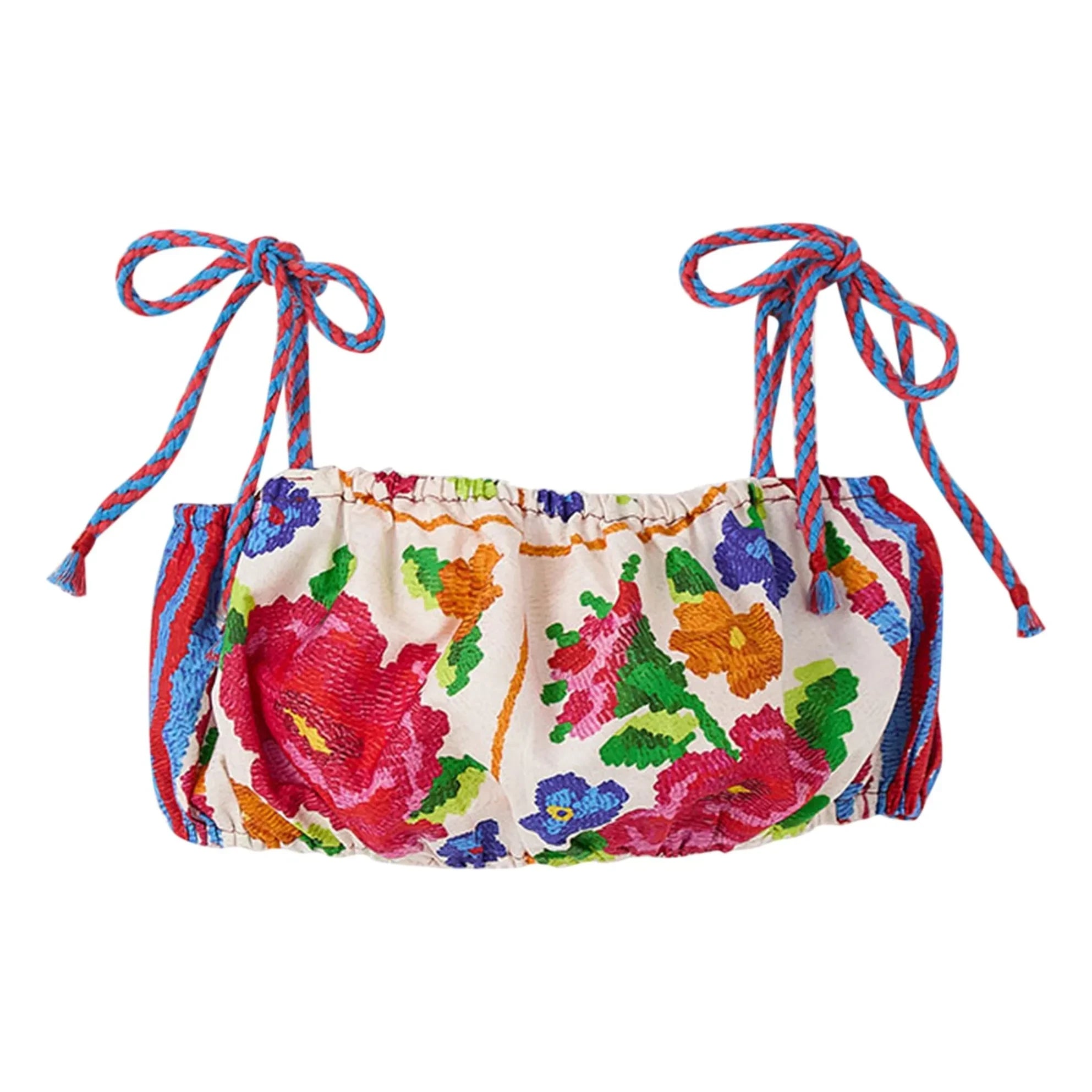 Fabula - Crop Top with Flowers | Red