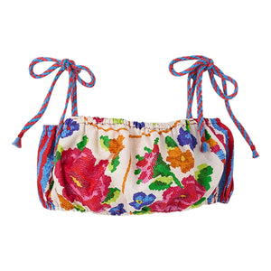 Fabula - Crop Top with Flowers | Red