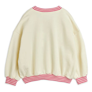 Mini Rodini - Çizgili sweatshirt Ping Pong Organik pamuk | Beyaz