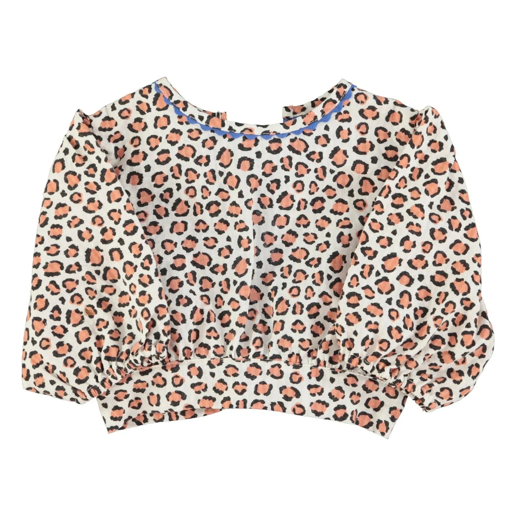 Piupiuchick - Organic Cotton Leopard Crop Top | Ivory