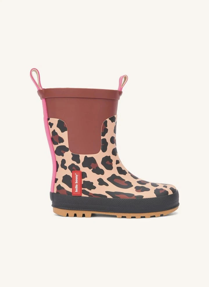 Hello Hossy - Leopard Rain Boots | Brown