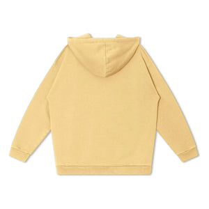 Matona - Organic cotton hooded zip-up sweatshirt | Pale yellow