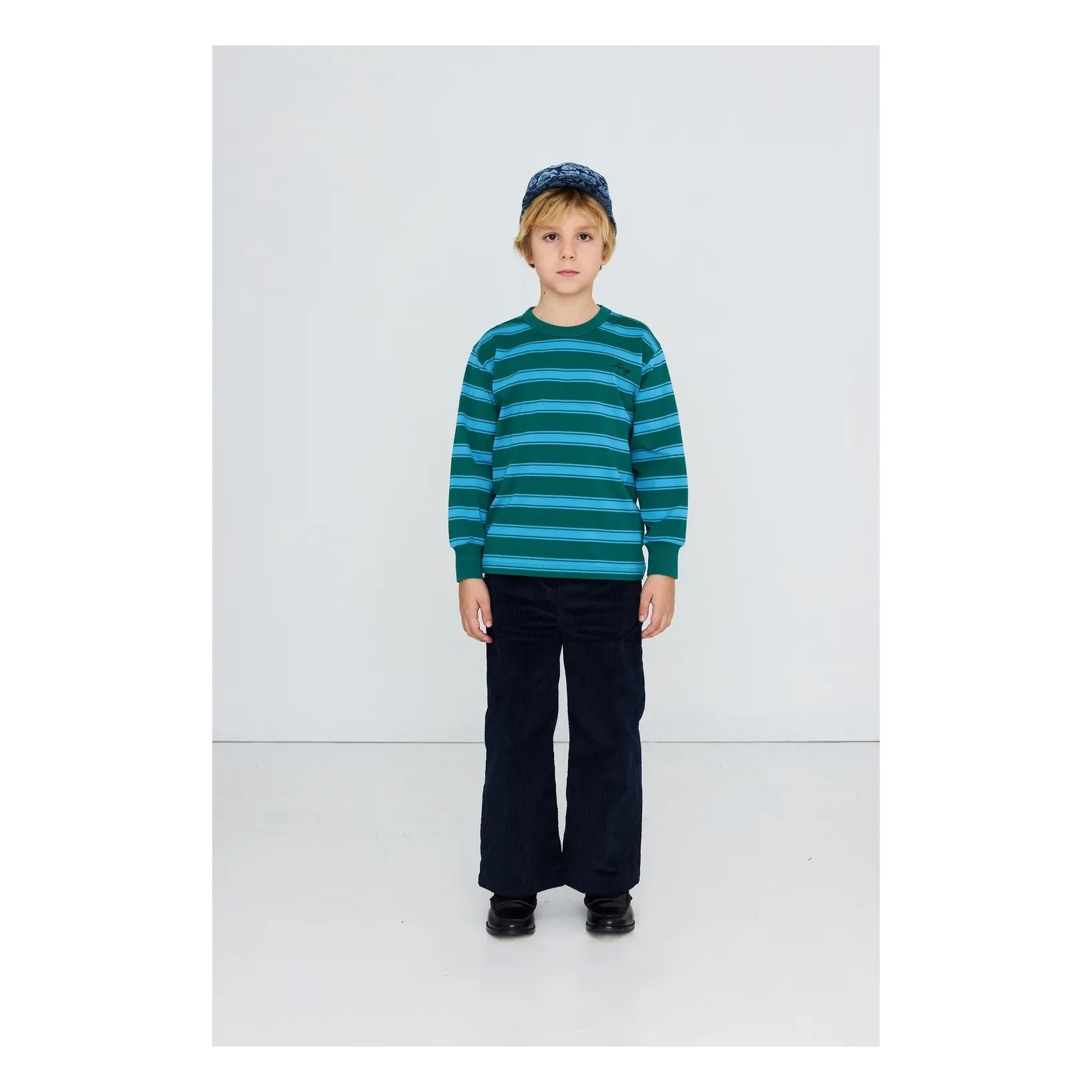 Tinycottons - Organic Cotton Striped T-Shirt | Dark Green