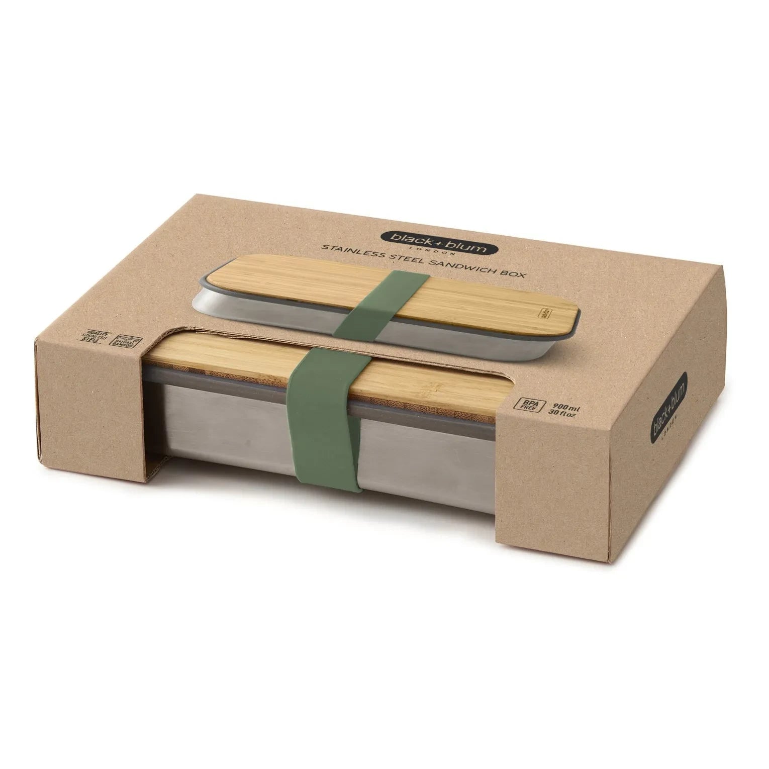 Black + Blum - Stainless Steel Sandwich Box | Olive Green