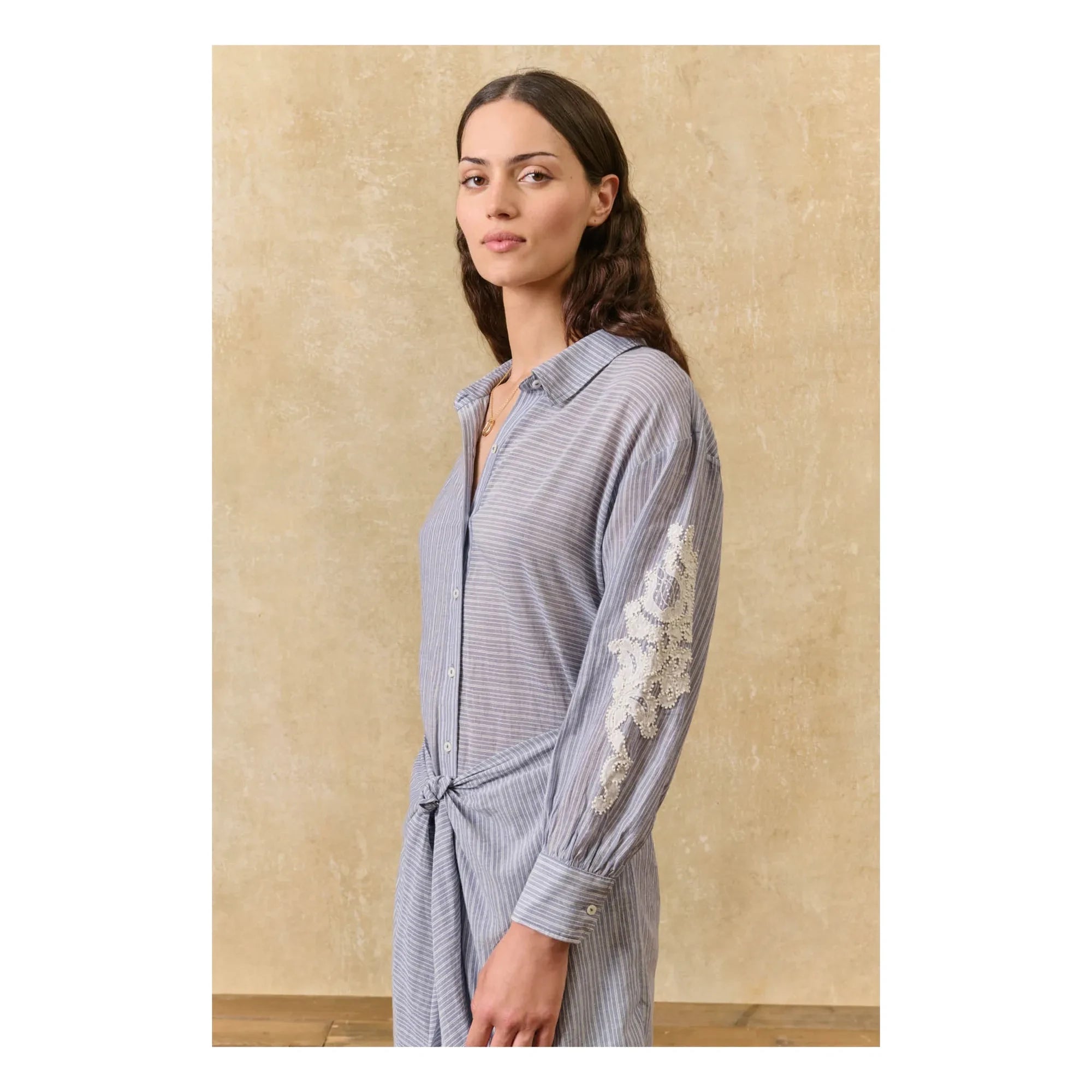 Louise Misha - Striped Dress Berenjere Organic Cotton | Blue