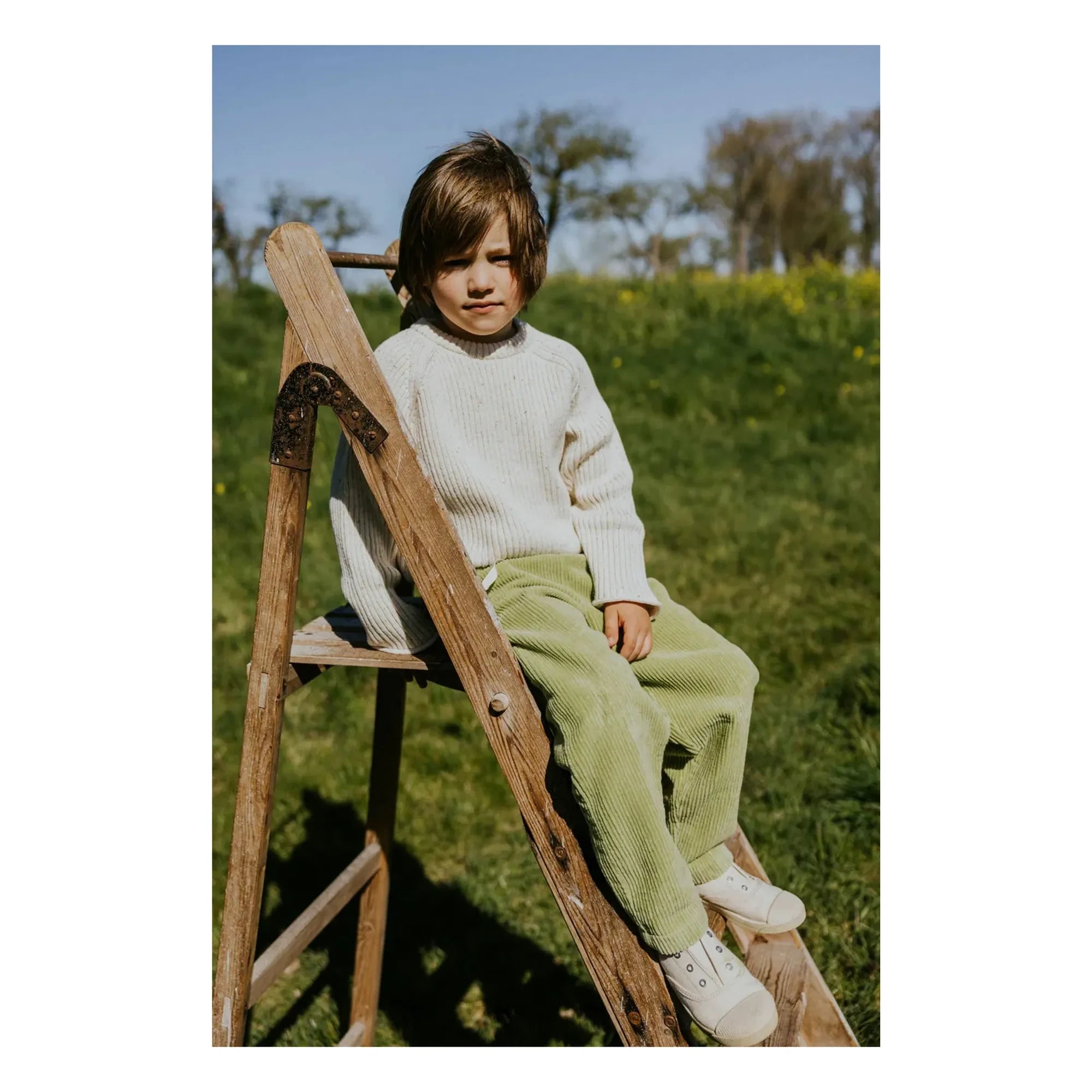 Yuki - Organic velvet pants | Olive