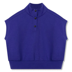 Wynken - Düz Kolsuz Sweatshirt | Mavi