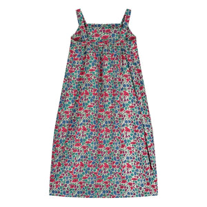 Tangerine - Floral Print Midi Dress | Raspberry Red