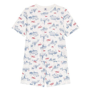 Petit Bateau - Broken Organic Cotton Pajama Shorts | Ecru