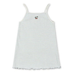 Konges Sløjd - Textured Roli Striped Organic Cotton Dress | Blue