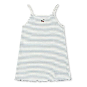 Konges Sløjd - Textured Roli Striped Organic Cotton Dress | Blue