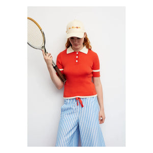 Dr Bloom - Trina Cotton Polo T-Shirt | Red