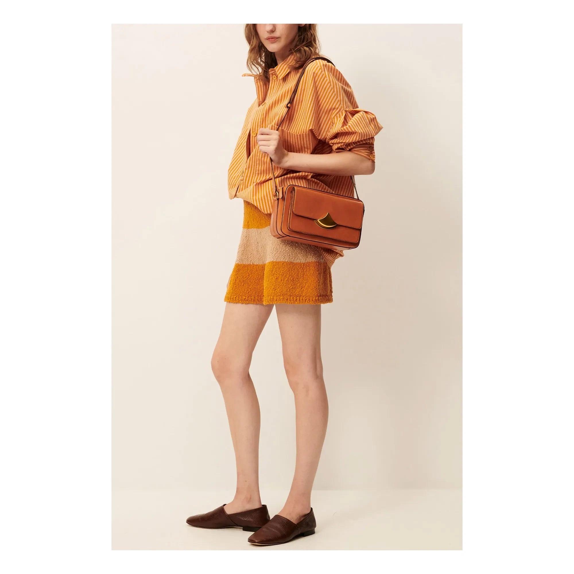 Sessùn - Fontella Cotton Striped Dress | Orange
