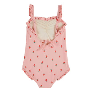 Emile et Ida - Strawberry Print Swimsuit | Pink