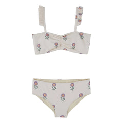 Emile et Ida - Bandeau Flower Pattern Swimsuit | Cream