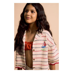 Maison Mangostan - Striped Mesh Shirt | Ecru