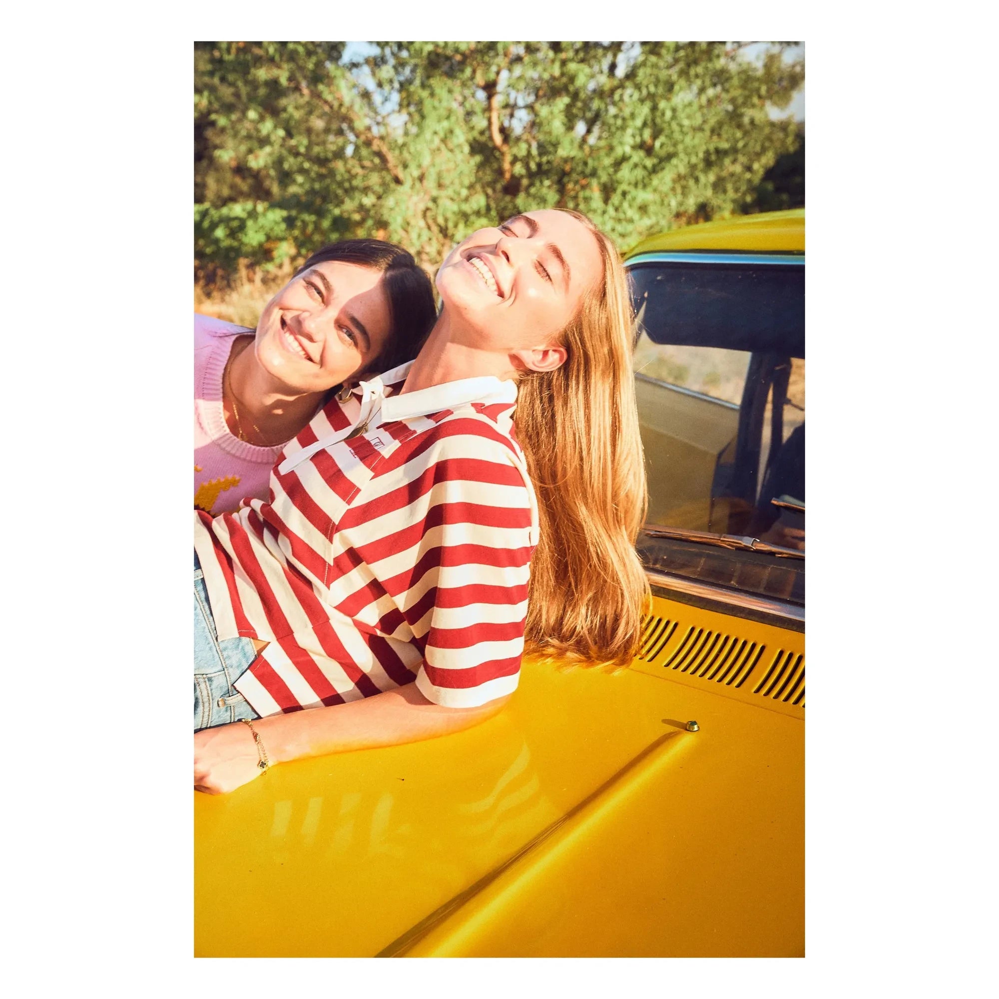 Indee - Striped polo T-shirt | Burgundy