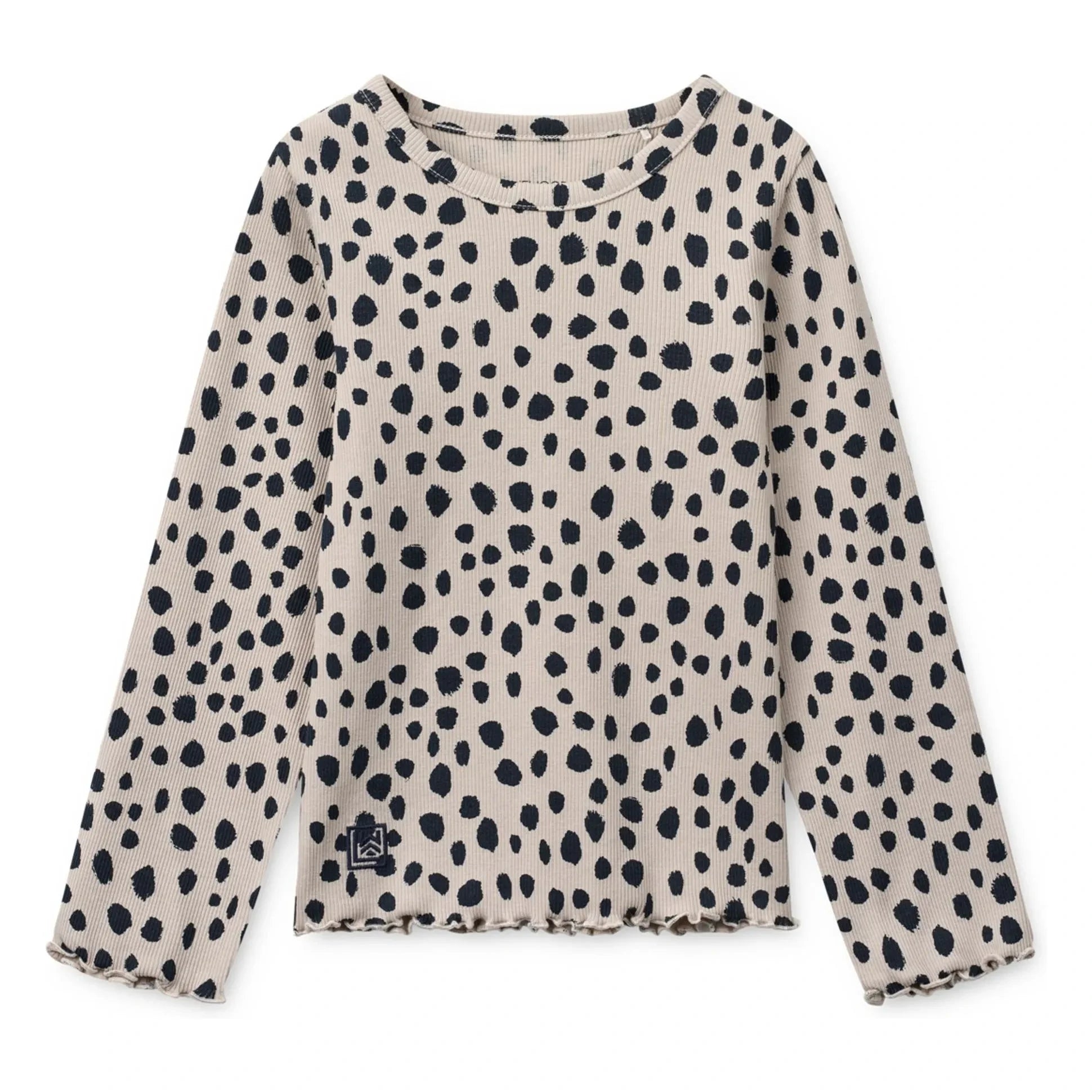 Liewood - Nieve Leopard Organic Cotton Ribbed T-shirt | Oatmeal