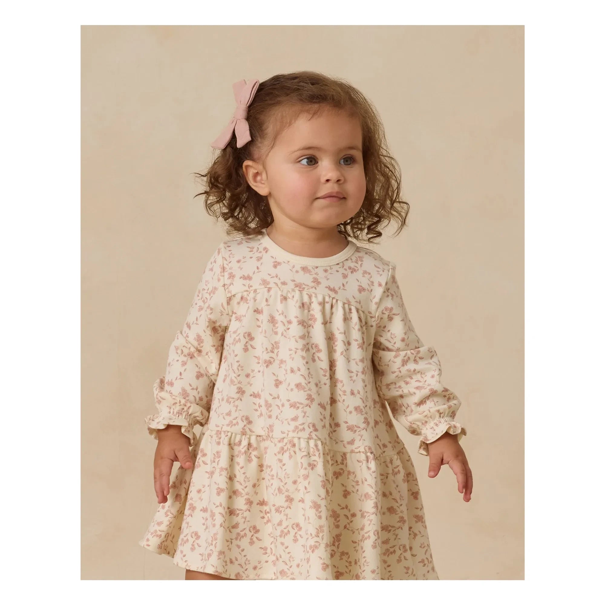 Quincy Mae - Organic Cotton Flower Dress | Ivory
