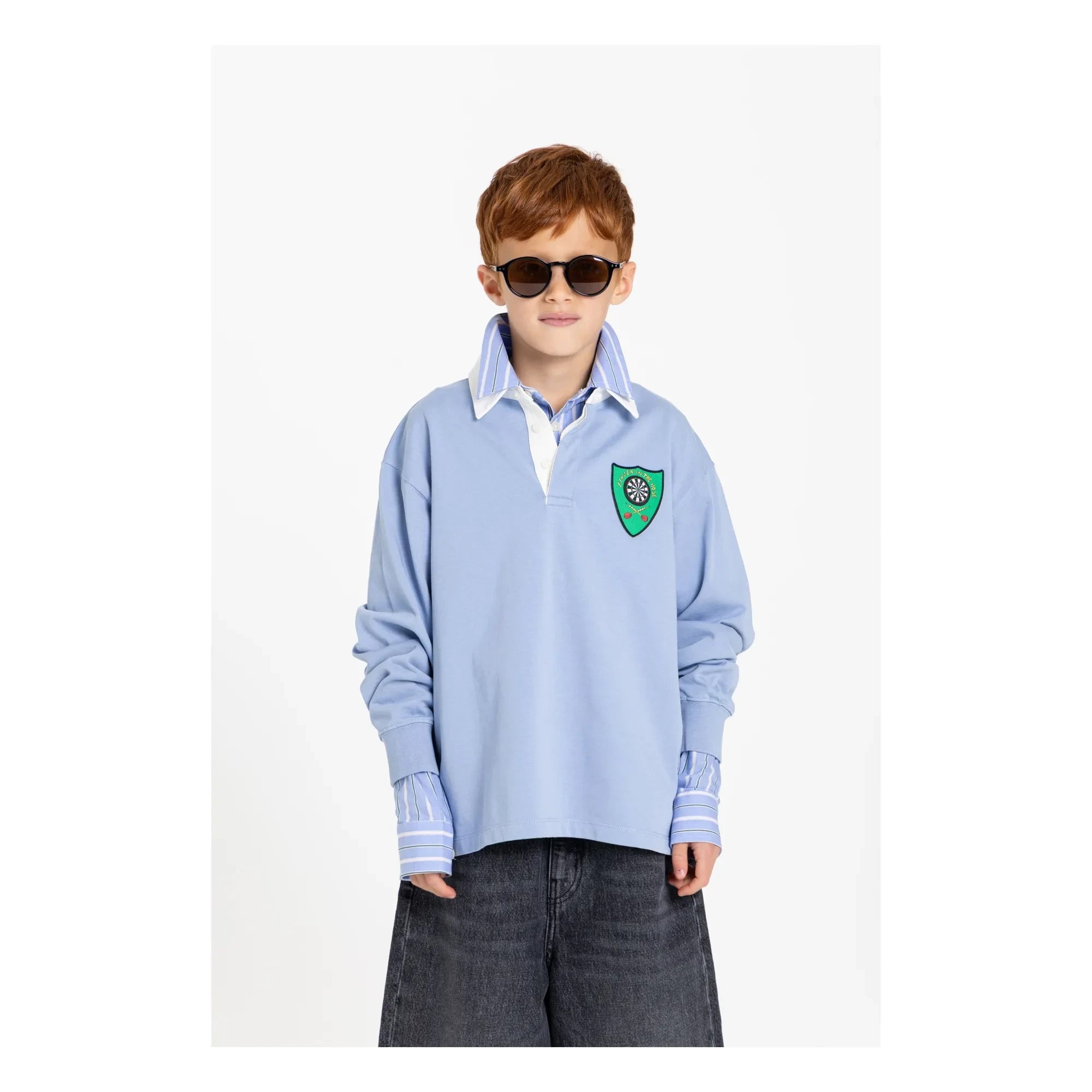 Finger in the nose - Ezra çizgili organik pamuk polo shirt | Steel